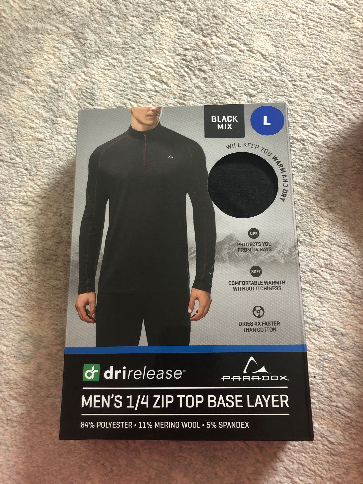 Drirelease paradix men zip top base thermal