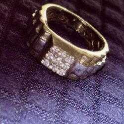 Two Tone Gold Diamond Ring 