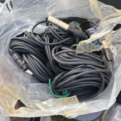 Bag Full Of Working music cables. Mics, Instrument