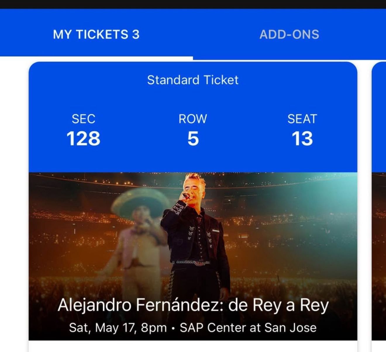 Alejandro Fernandez Ticket
