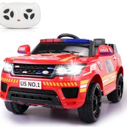 Fire Truck Ride on Car 12V Electric Firetruck Battery Powered Vhicles 