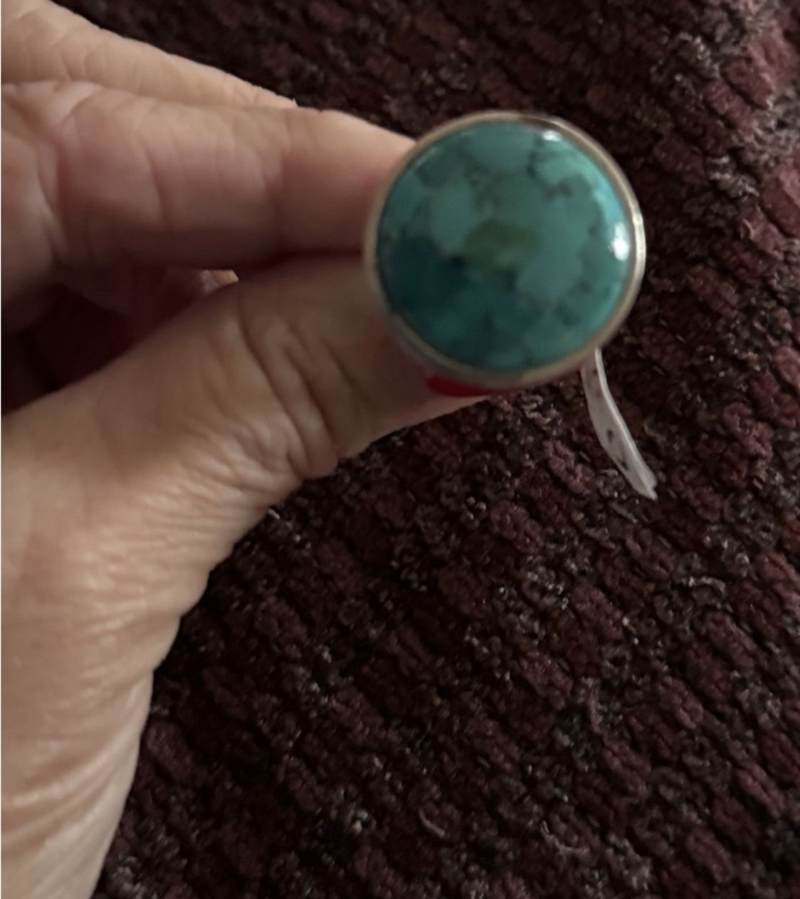 Vintage BARSE .925 Silver Vintage Heavy Large Turquoise Ring Sz 6.5 Unisex