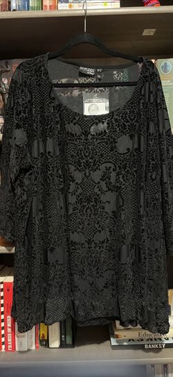 Attitudes by Renee Black Lace Tunic, Size 3X