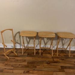 Folding Wooden Tables Set