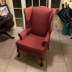 Traditional Wooden Wing Chair 