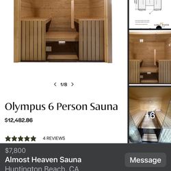 Selling our Almost Heaven Olympus indoor sauna (6–8 person) in excellent condition. This is a high-end, premium sauna that normally sells for $12,000+