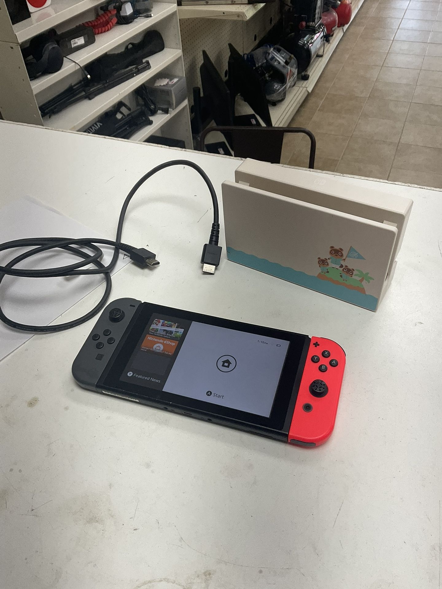 Nintendo Switch With Animal Crossing Dock.