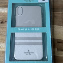 Kate Spade New York Phone Case for Apple iPhone Xs Max Protective Phone Cases with Slim Design Drop Protection, Charlotte Stripe Whit