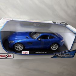 Maisto Special Edition 1:18 Mercedes AMG GT, Metallic Blue - NEVER BEEN OPEN