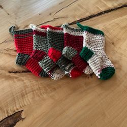 Set of 5 Mini Knit Stockings