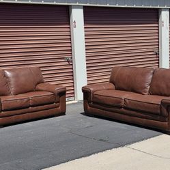 Leather Sofa and Loveseat - LIKE NEW