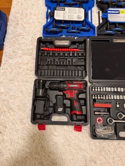 Allen key , socket set and cordless drill set
