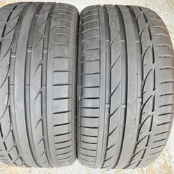 Two Premium Tires 255/35/19 Bridgestone Potenza S001 With 90% Left Good Deal • Mint 
