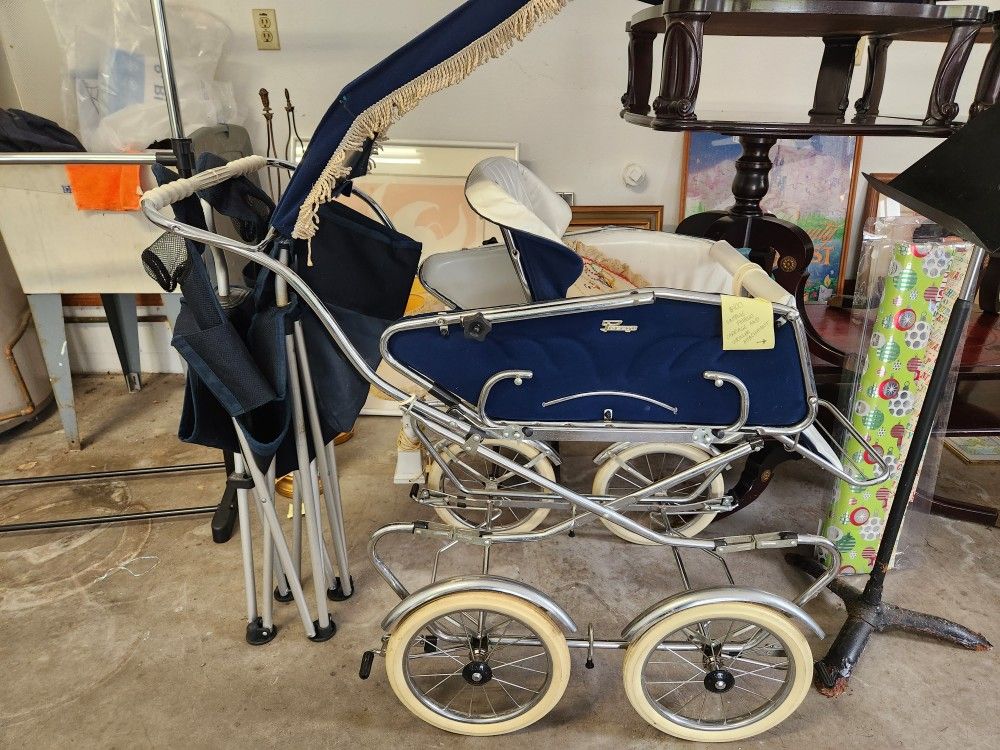 Vintage Perego Baby Carriage with Stroller Attachment for Sale in