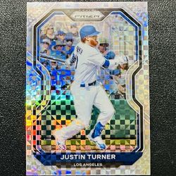 2021 Prizm Baseball Justin Turner Power Plaid Refractor /75 Dodgers