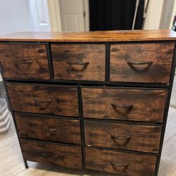 [Spring Deall 9-Drawer Dresser, Fabric Storage Tower for Clothes, Tall Dresser for Bedroom, Hallway, Living Room, Wood Top