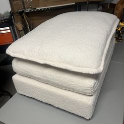 Brand New Beautiful Fluffy Ivory Ottoman 