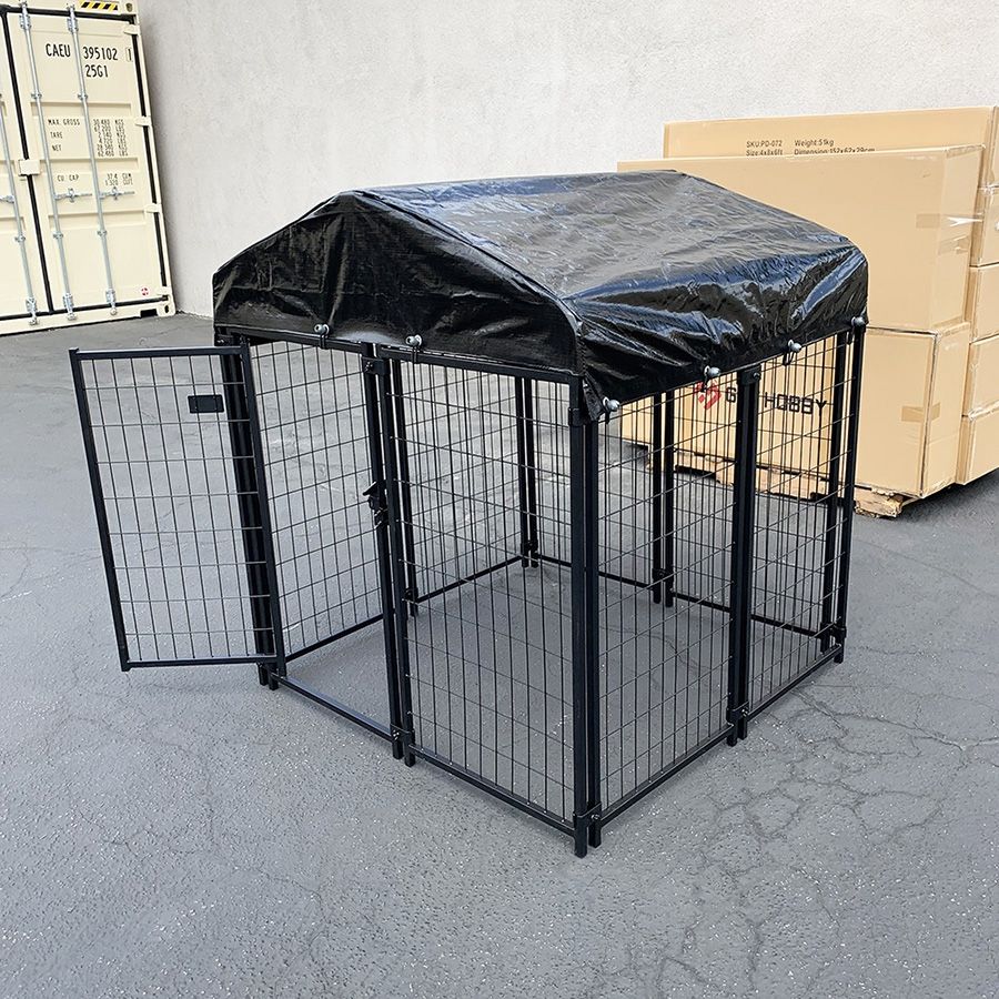 (NEW) $170 Heavy Duty Kennel with Cover Dog Cage Crate Pet Playpen (4’L x 4’W x 4.5’H)