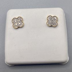 10KT Gold With Diamond Earrings (0.13CTW)