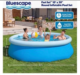 Bluescape Fast Set 10ft x 30in Inflatable Above Ground Pool Set Filter Pump Blue