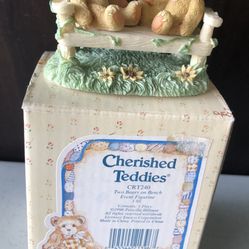 Cherished Teddies Two Bears On A Bench 