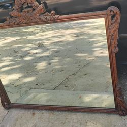 Antique Wooden Mirror .