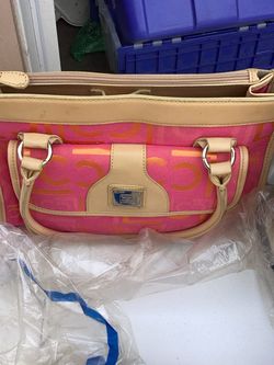 Pink Monogram Canvas Tote Handbag