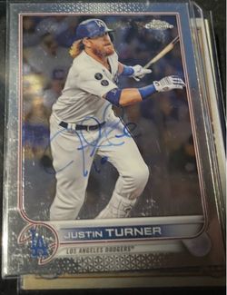 2022 Topps Chrome Justin Turner #194 )-Signed In Person