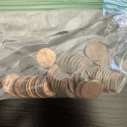50 - Older Lincoln Pennies- 1970s And 1980s Mixed Years