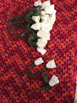 Silk fabric flower hand made.