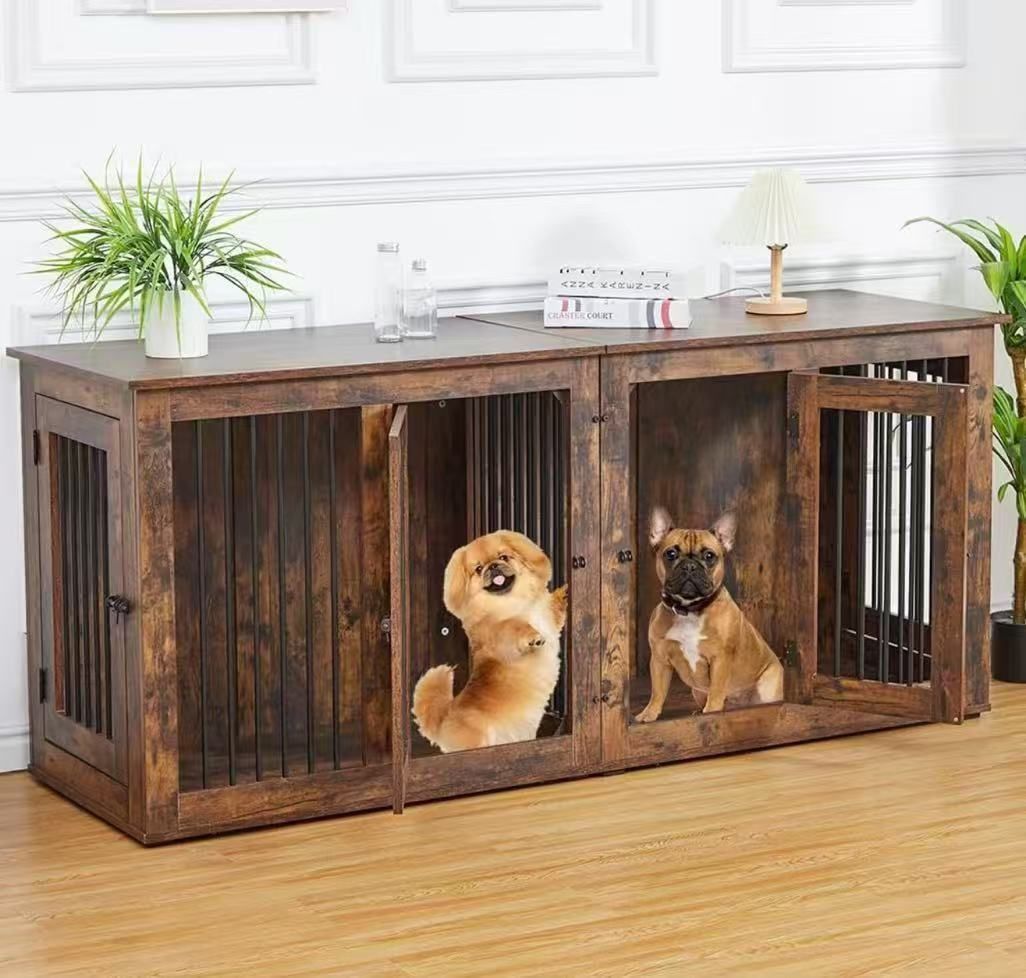 ❤️ Furniture Style Dog Crate for 2 Rooms,