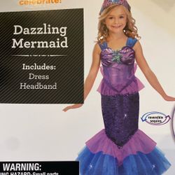 Girls Halloween Mermaid Costume 6/6x