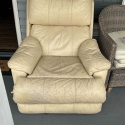 Cream/white Leather Recliner
