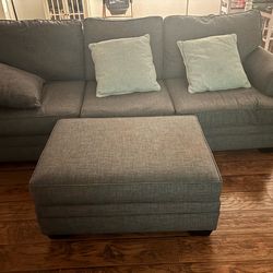 Dark grey 3 seat Sofa with ottoman and sofa chair