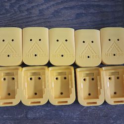 10 Pack Dewalt Battery Mounts / Hangers / Holders Yellow With Screws