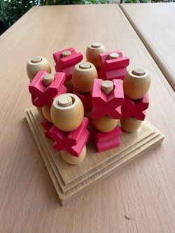 Wooden 3D Tic-Tac-Toe Tabletop Game