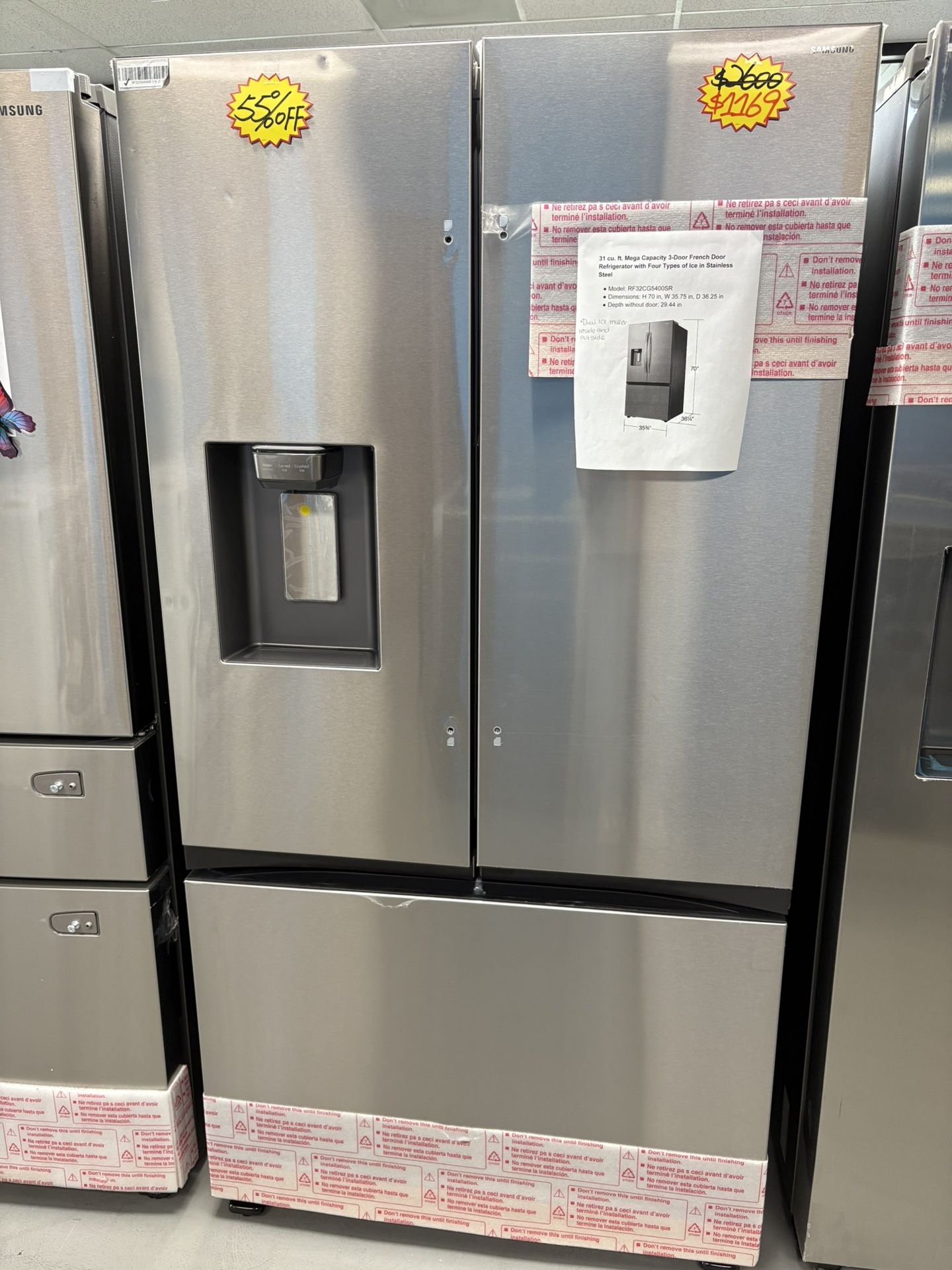 31 cu. ft. Mega Capacity 3-Door French Door Refrigerator with Four Types of Ice