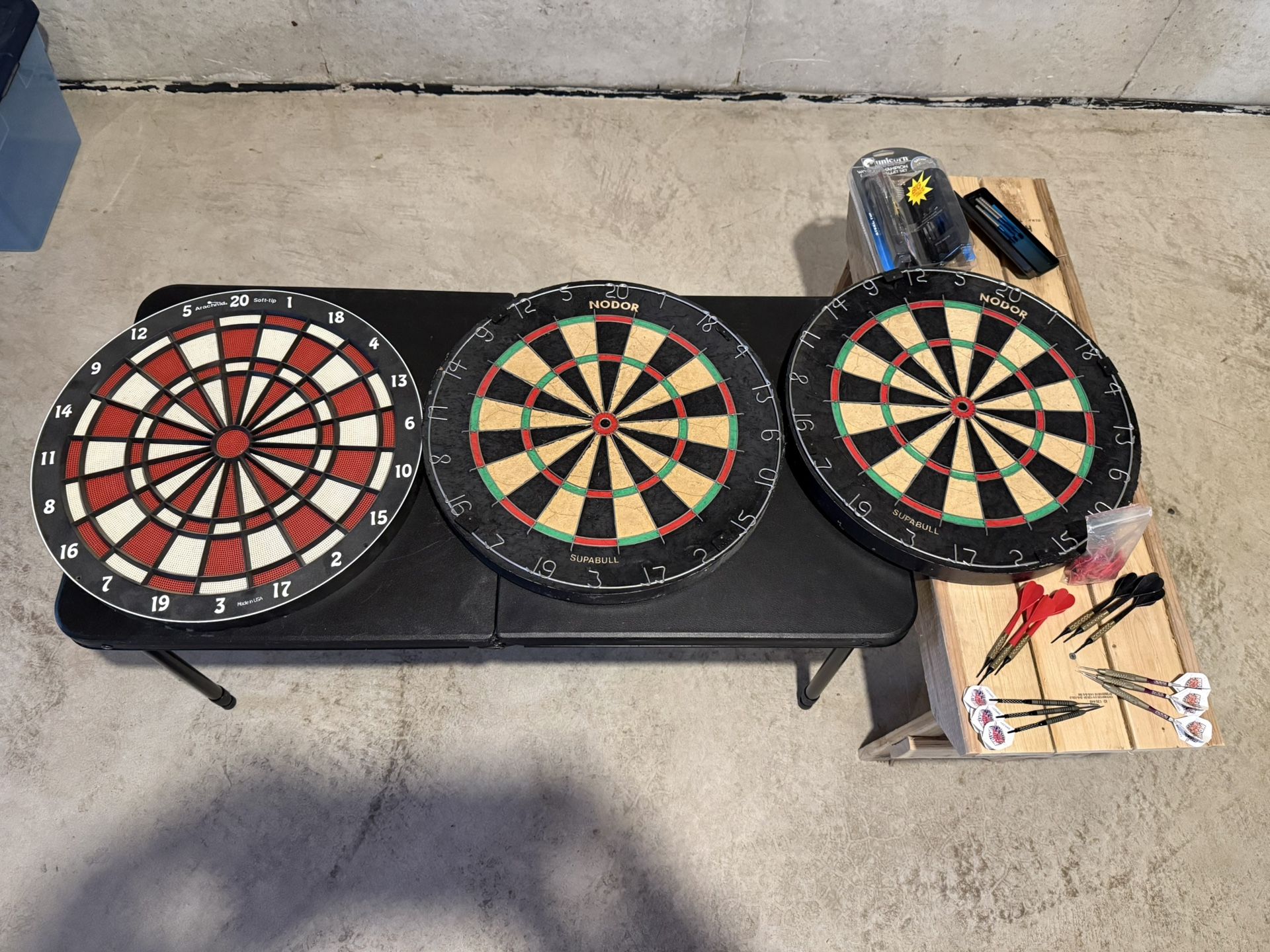 3 Dart Boards And 6 Sets Of Darts