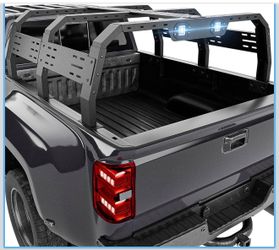Adjustable Truck Bed Racks with 2 Led Lights Compatible for Tacoma/Tundra/Silverado/Sierra/Ram/Titan/Frontier/Canyon/Colorado/JT/Ford F-Series & Range