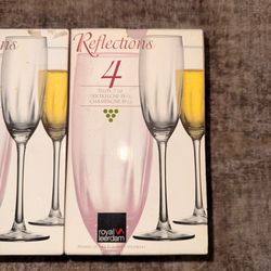 3 Packs (12 Glasses Total)  - 7-Ounce Royal Leerdam Reflections Champagne Flutes - 3 Packs (12 Glasses Total)