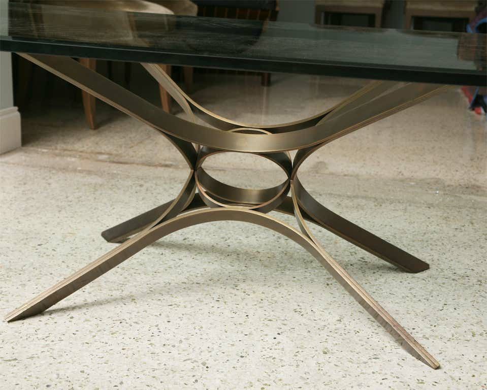 Roger Sprunger Bronze and Glass Low Table, by Dunbar


