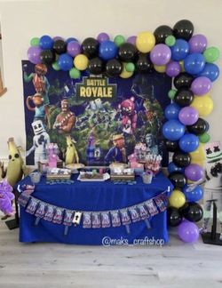 Fortnite Birthday Party Decorations Inflatable Battle Bus Llama Balloon Garland Backdrop