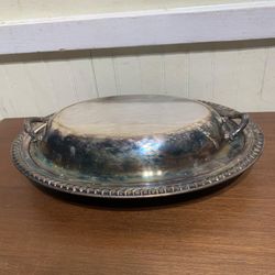 Vintage Silver-Plated 2 pc. Oval Covered Serving Dish