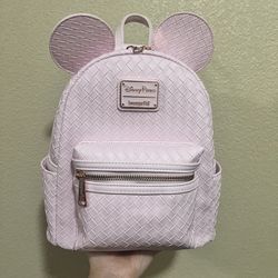 Loungefly Disney Parks 2025 Pink Woven Mini Backpack