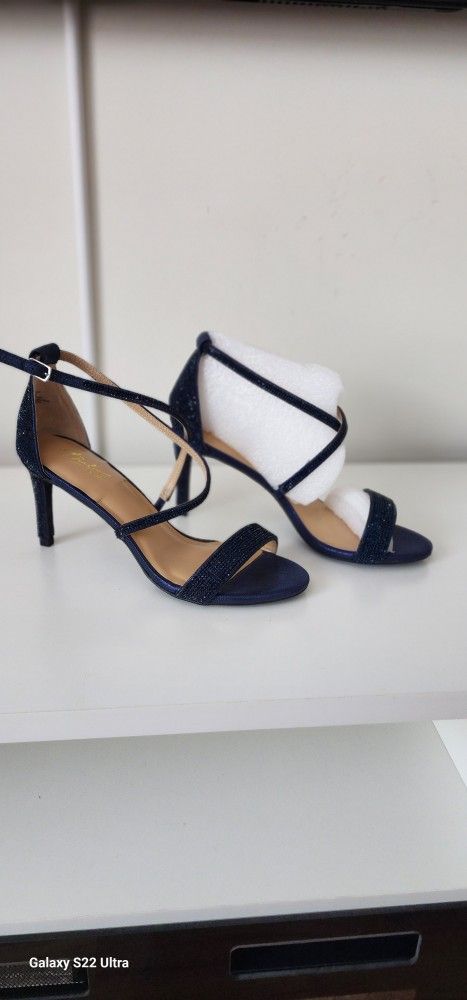 Navy Blue Dress Sandals Size 8