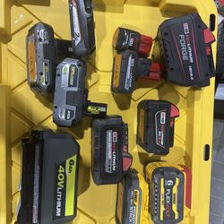 Baterías Dewalt RyoBy Milwaukee 