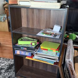 Simple Brown Wooden Bookshelf From Amazon 