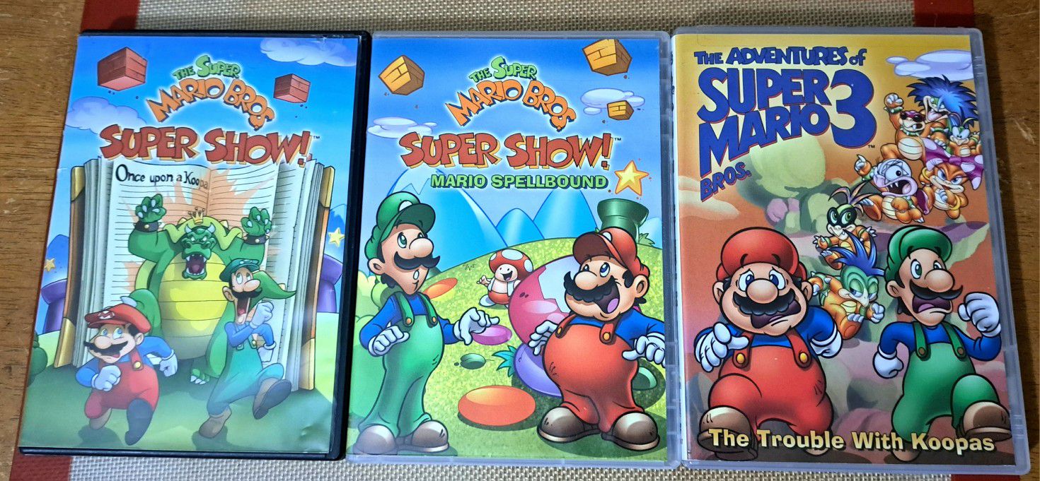 3 Vintage Super Mario Bros Movie Dvds  Excellent 