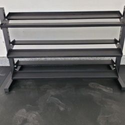HEAVY DUTY COMMERCIAL GRADE 3 TIER DUMBBELL RACK HOLDS 5 LBS TO 70 LBS ( BRAND NEW IN THE BOX  )