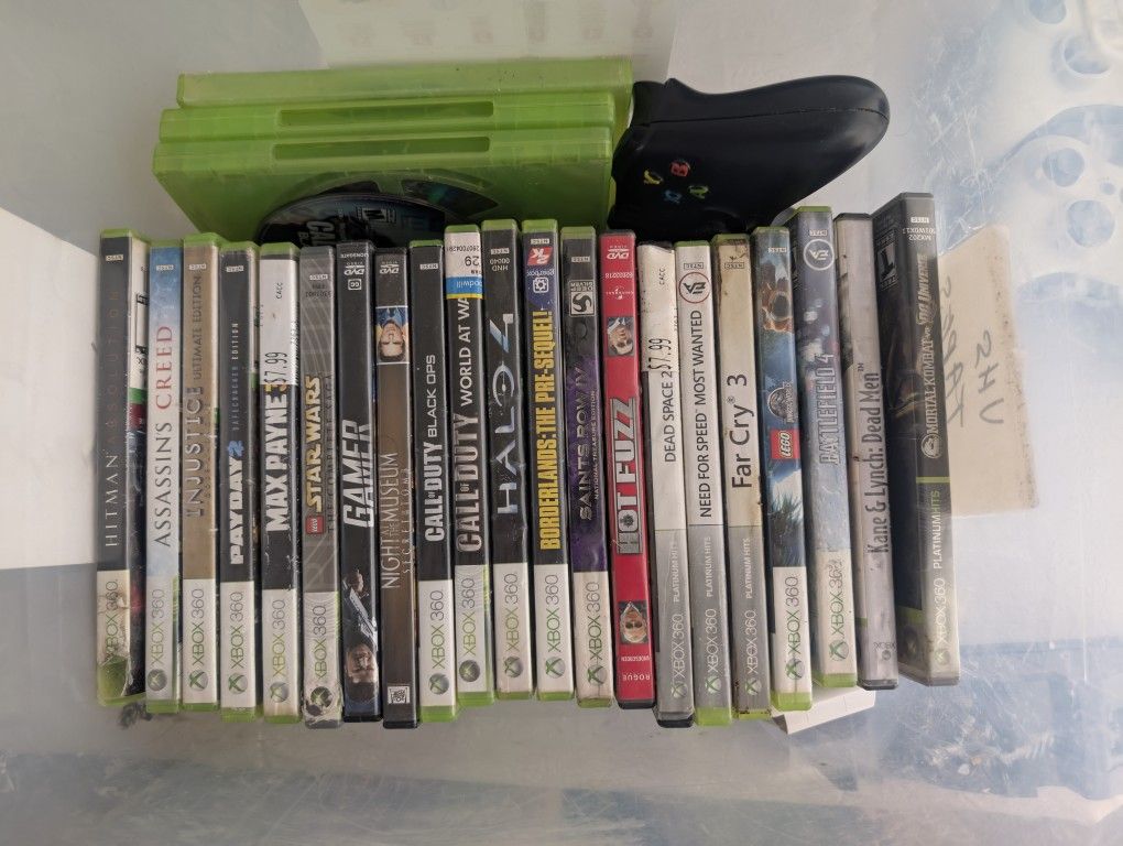 20 Xbox Games, 2 Controllers, And charging Station